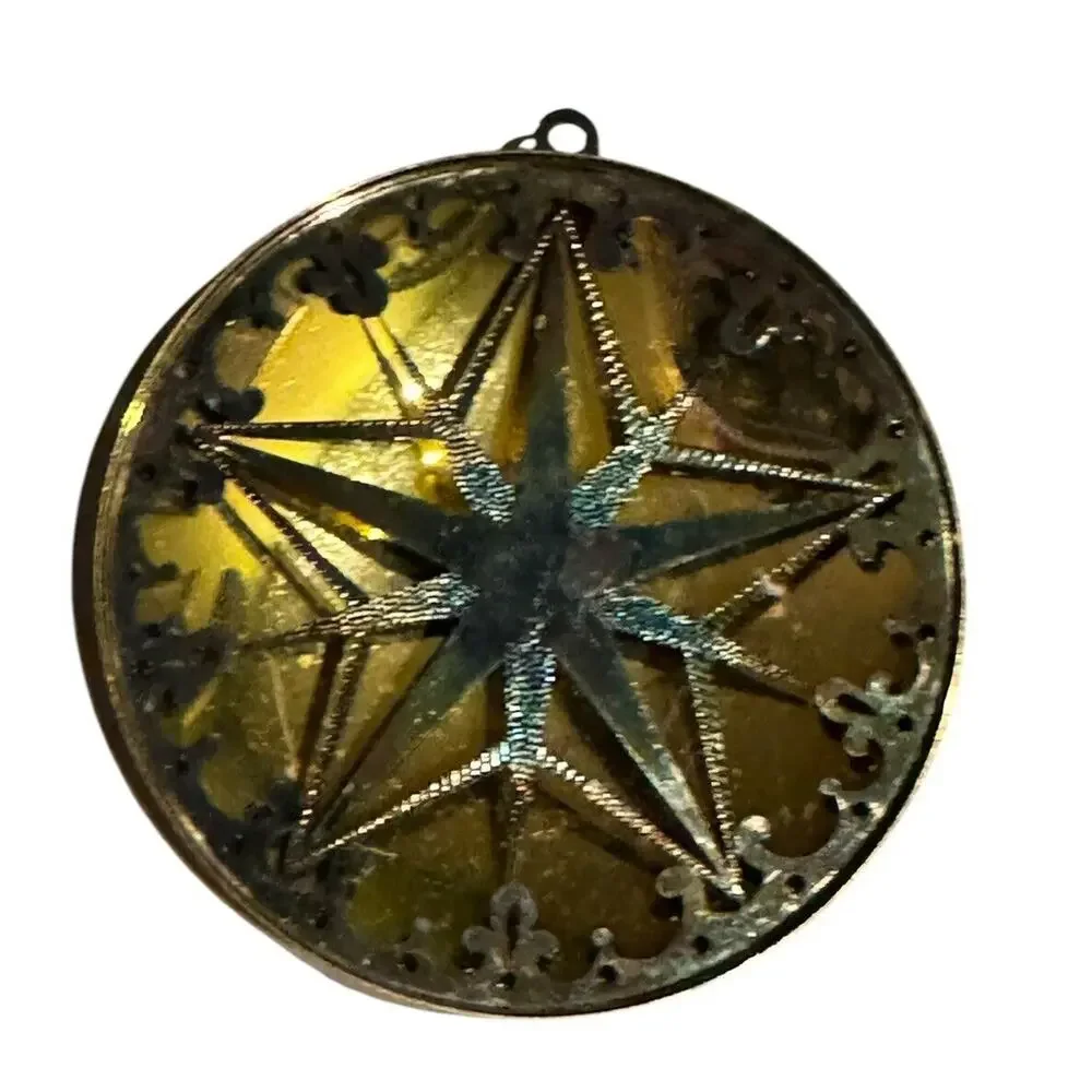 Oneida Disk Christmas Holiday VTG Ornament Set (7) Tree Bells Peace Star‎ READ